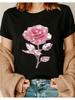 Summer Women'S Apparel with Sparkling Rose Design for on T-Shirt, Ideal for Robotic Events. This Elegant Women'S Wear Fe
