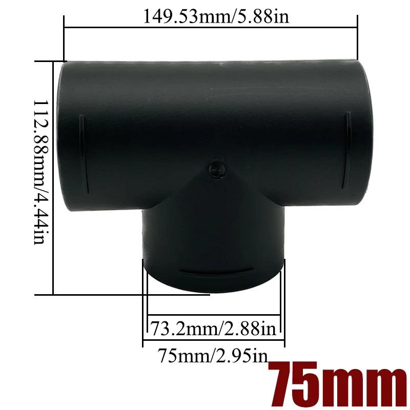 42/60/75/90mm Air Vent Y T Flat Piece Ducting Pipe Outlet Exhaust Joiner Splitter For Webasto Eberspaecher Diesel Parking Heater