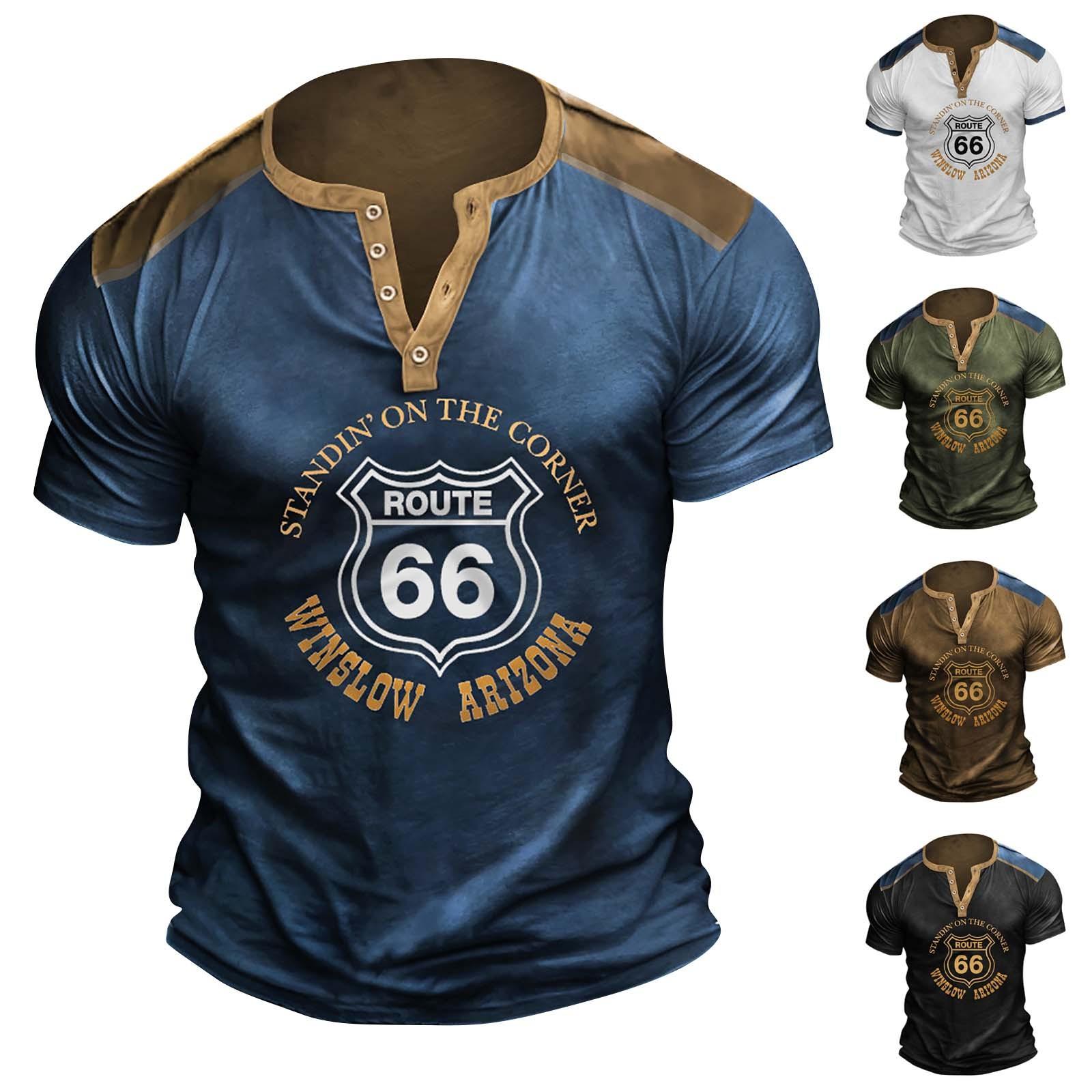 

Men s comfortable casual street clothing loose printed short sleeved knit shirt