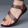 Men Large Size Summer Sandals Soft Faux Leather Upper Non Slip Sole Casual Beach Outdoor Walking Shoes Summer Travel Daily