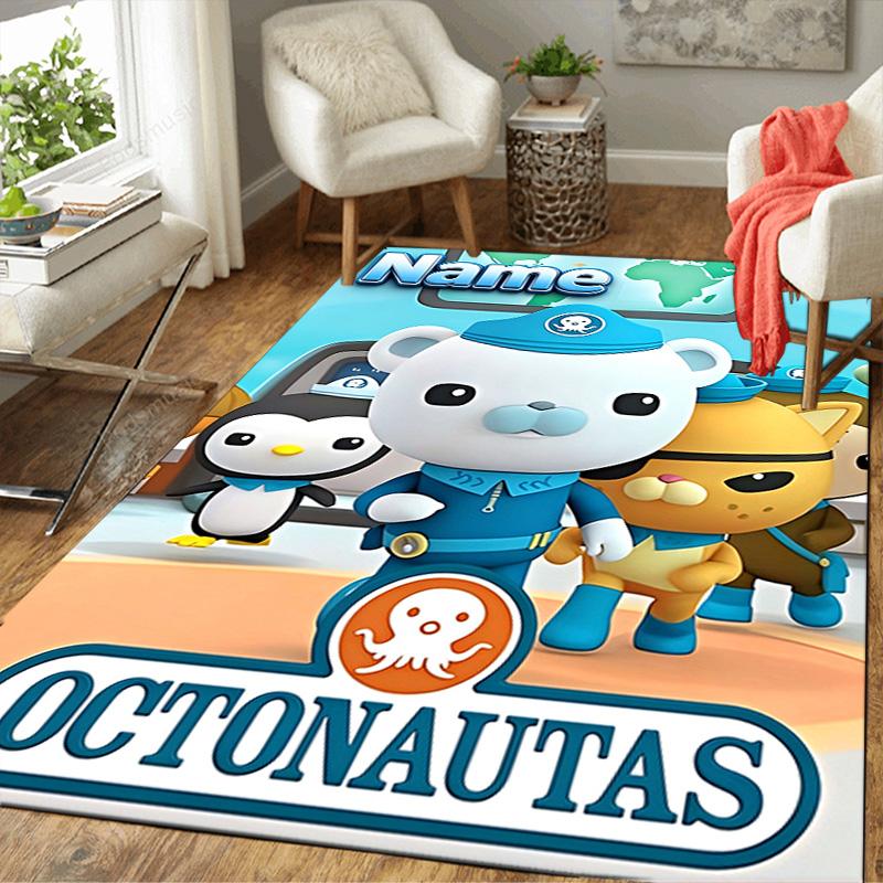 Custom Name Octonauts Underwater Cartoon Characters Carpet for Playroom Bedroom Living Room Sofa Home Decor,kids Game Area Rug Non-slip Floor Mat