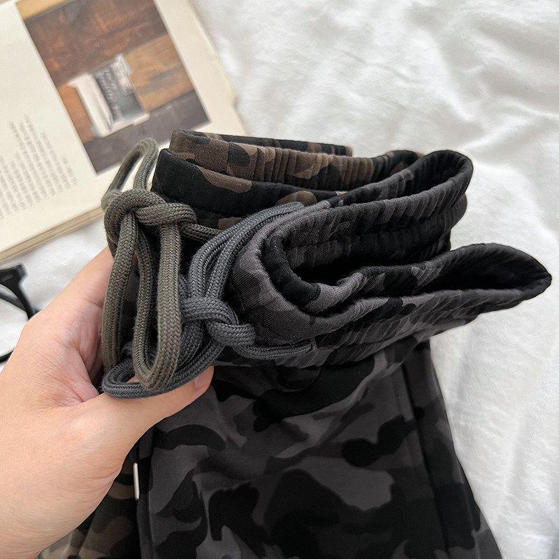 Pantaloncini Corti Caldi da Donna American Spicy Girl Camouflage Coulisse Vita Elastica Gamba Larga Linea A