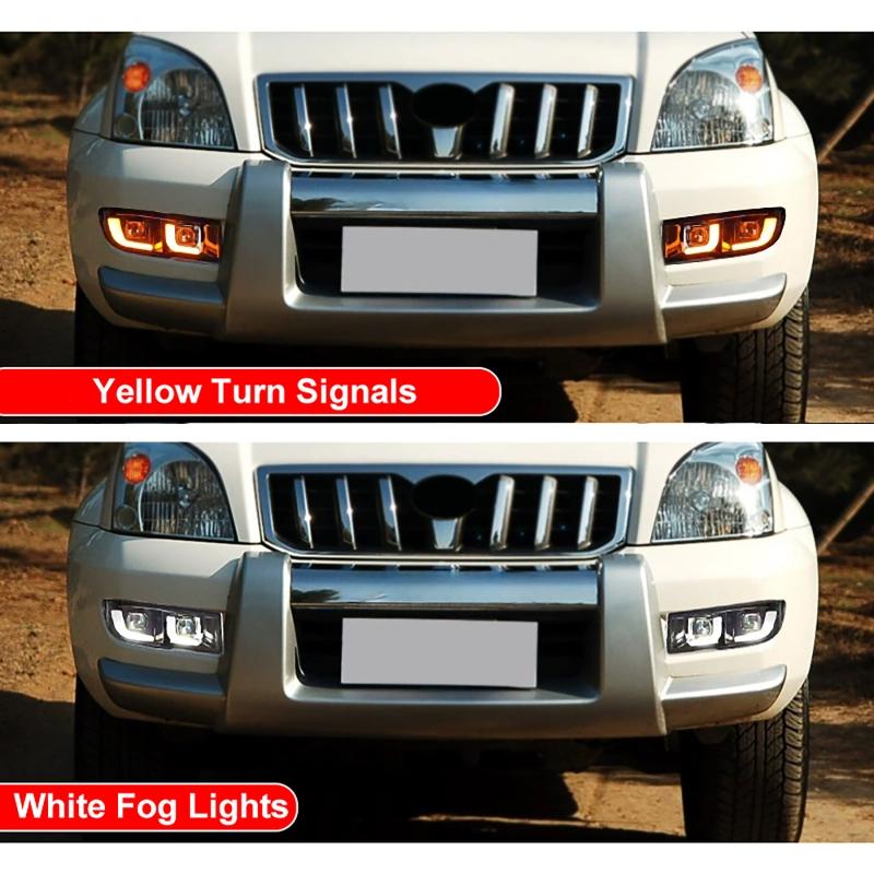 LED Fog Lights Daytime Running Light Turn Signal Light for Toyota Land Cruiser Prado 120 GRJ120 TRJ120 FJ120 LC120 2002-2010