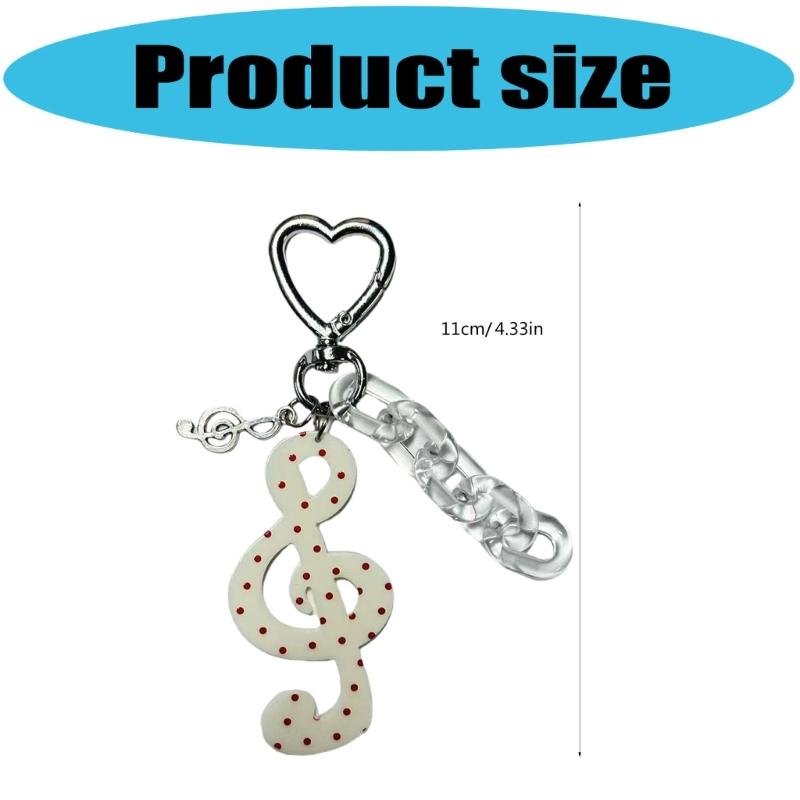 User Friendly Whimsical Key Ring Trendy Acrylic Jewelry Accessory Portable Everyday Use Unique Star Music Charm