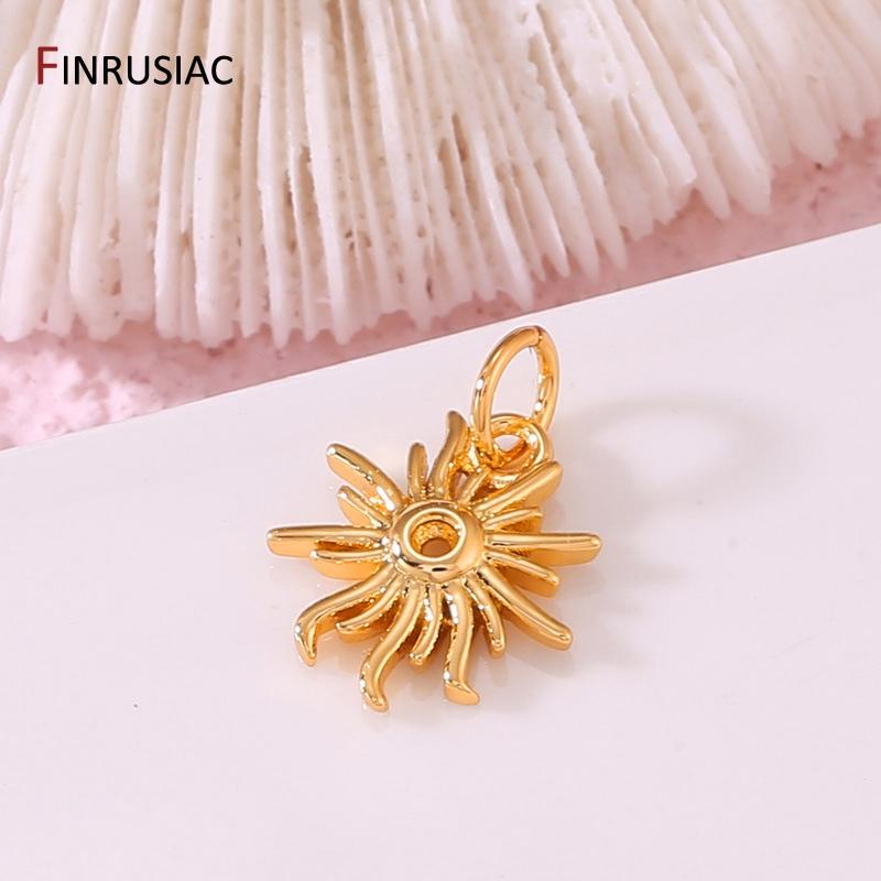 

14K Gold Plated Brass Inlaid Zircon Trendy Sun Star Moon Celestial Compass Charms For Jewelry Necklace Bracelet Making Supplies 1 piece