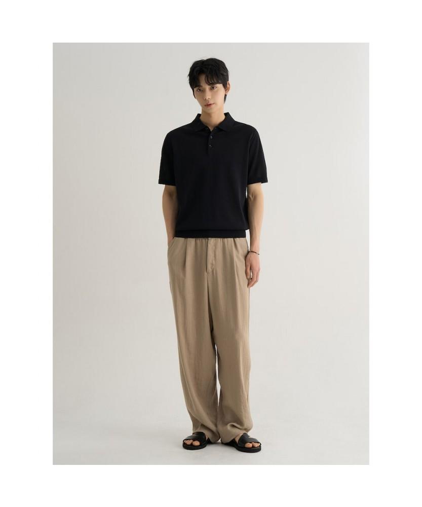 8SECONDS Cotton Blend Collar Neck Short Sleeve Knit Black