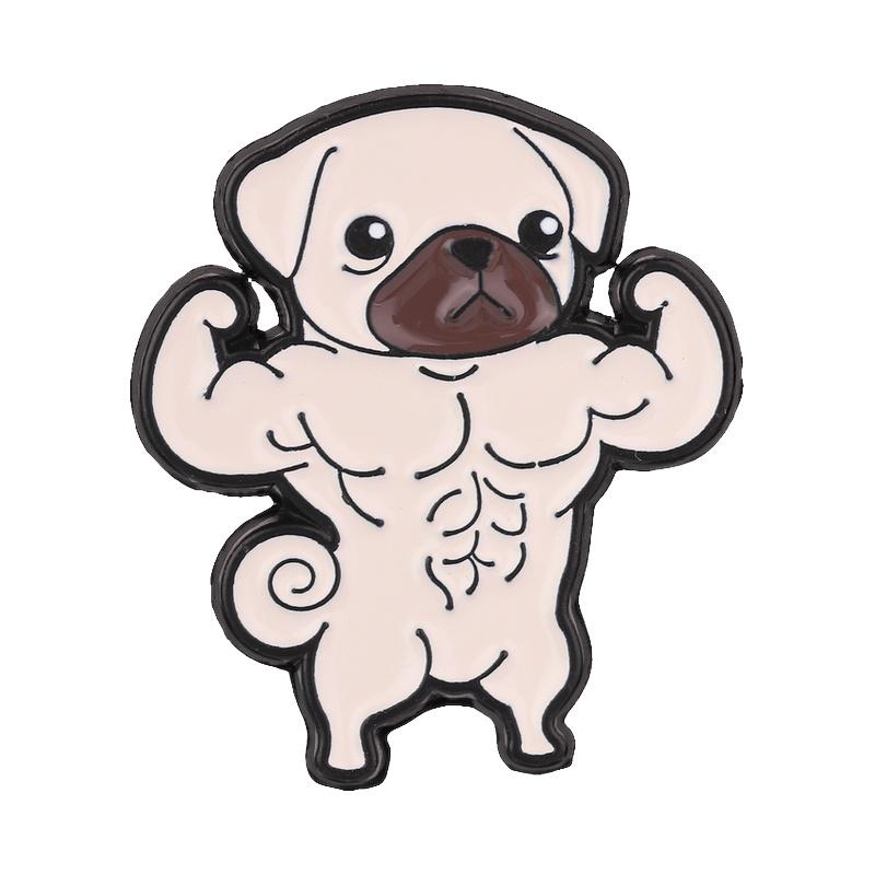 Xiaomi Muscular Animal Cartoon Enamel Pin Strong Muscular Leopard Gecko Pug Horse Brooch Bag Lapel Badge Jewelry Gift for Gym Lovers