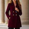 Cappotto da donna in lana doppiopetto di media lunghezza per uso formale e casual