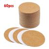 60pcs 100mm Cork Coaster Round Square Mats Self-adhesive DIY Table Pad Sheets Non Slip Tea Coffee Mug Drinks Holder Tableware