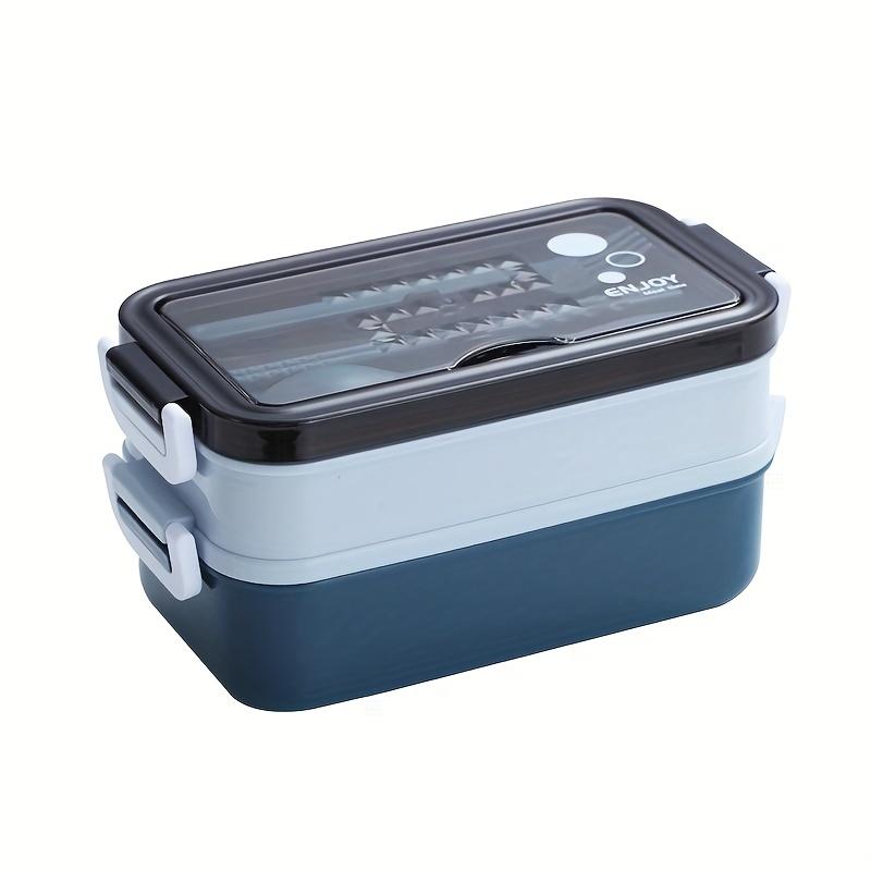 1pc 1050ml Portable Double-Layer Lunch Box with Tableware - Ideal for Outdoor Camping and Fishing