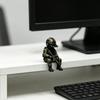 Mini Tactical Soldier Figurine, Realistic Sitting Sniper Resin Statue Model, Armed Special Forces Collectible Sculpture Decoration