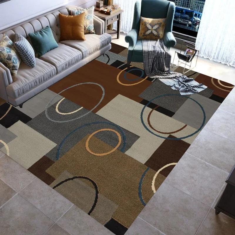 Stylish Geometric lines Washable Modern 3D Printing Carpet Mat for Living Room Bedroom Toilets Home Decoration Rugs