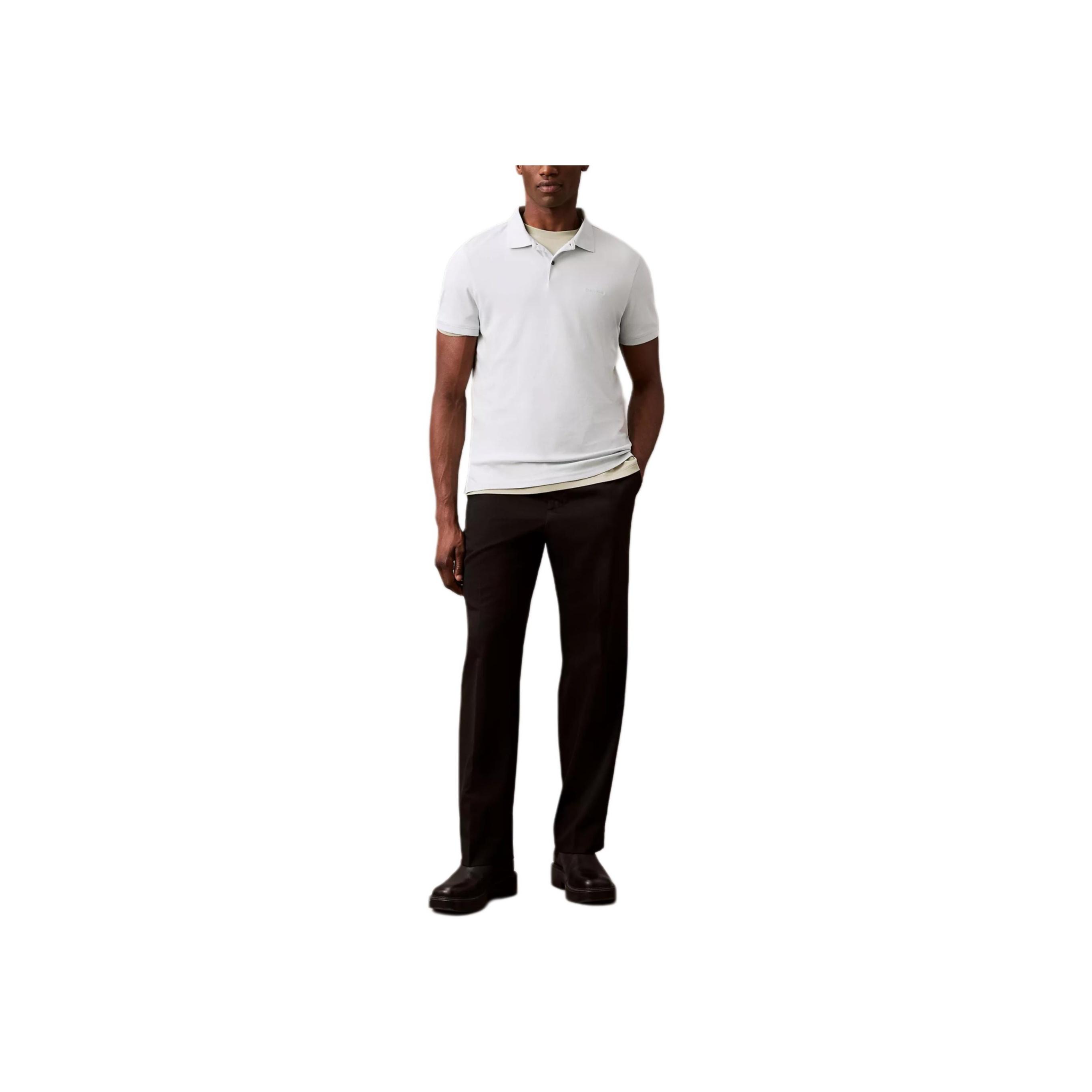 

Calvin Klein Soft Comfortable Minimalist Short Sleeve Polo Shirt Men tops Cool-White 40BC236-064 S