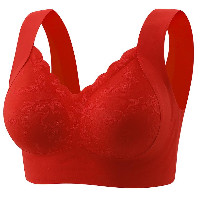Plus Size Seamless Bra for Mature Women Fixed Cup Thin High Stretch Wireless Tank Top Bra Mom Comfortable Supportive Full Coverage Underwear