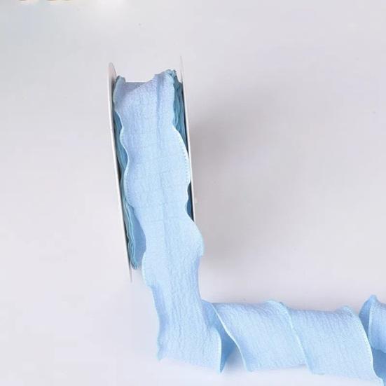 1 Roll 900x2.5CM Ruffle Edge Ribbon DIY Sewing Flower Bridal Bouquets Christmas Gift Box Wrapping Decorative Ribbon Solid Polyester Pleated