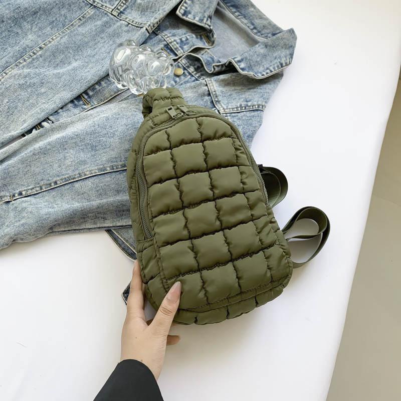 White Plaid Puff Shoulder Bag - Trendy, Versatile, and Cute for 2026