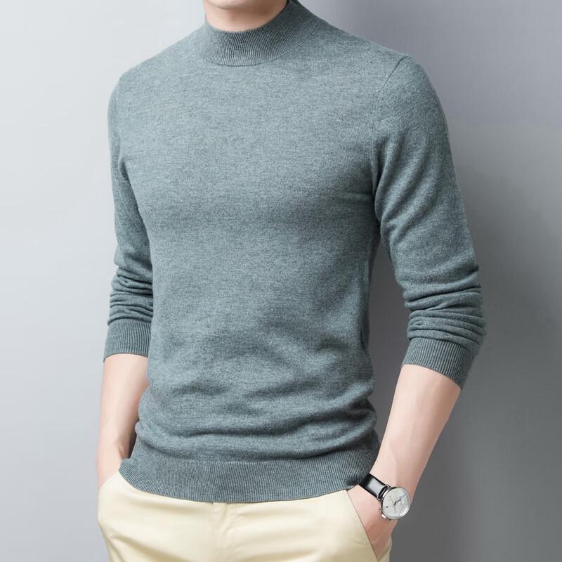 

Men s 100% Merino Wool Half-Turtleneck Pullover Sweater 180