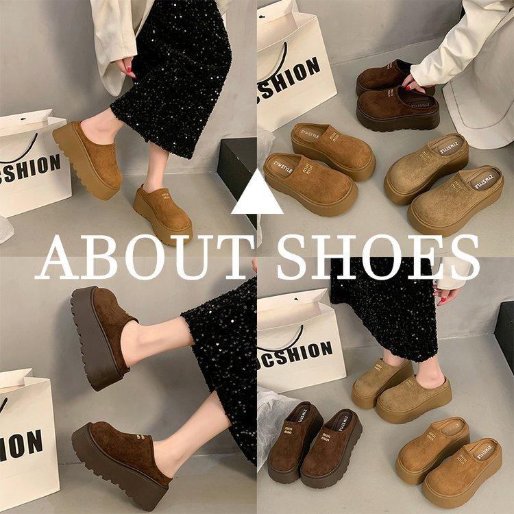 [Youshilai] Small thick-soled height-increasing slippers for women's 2025 spring new Baotou temperament versatile one-pedal