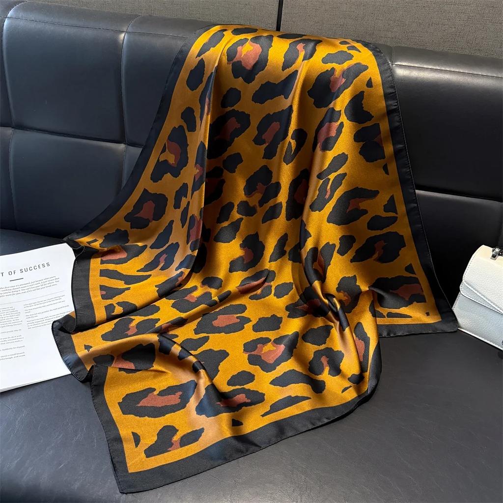 Fashion Luxury Brand 70cm Silk Feel Square Scarf Women Neck Tie Female Hair Bandana Headkerchief Shawl Wrap Hijab Echarpe