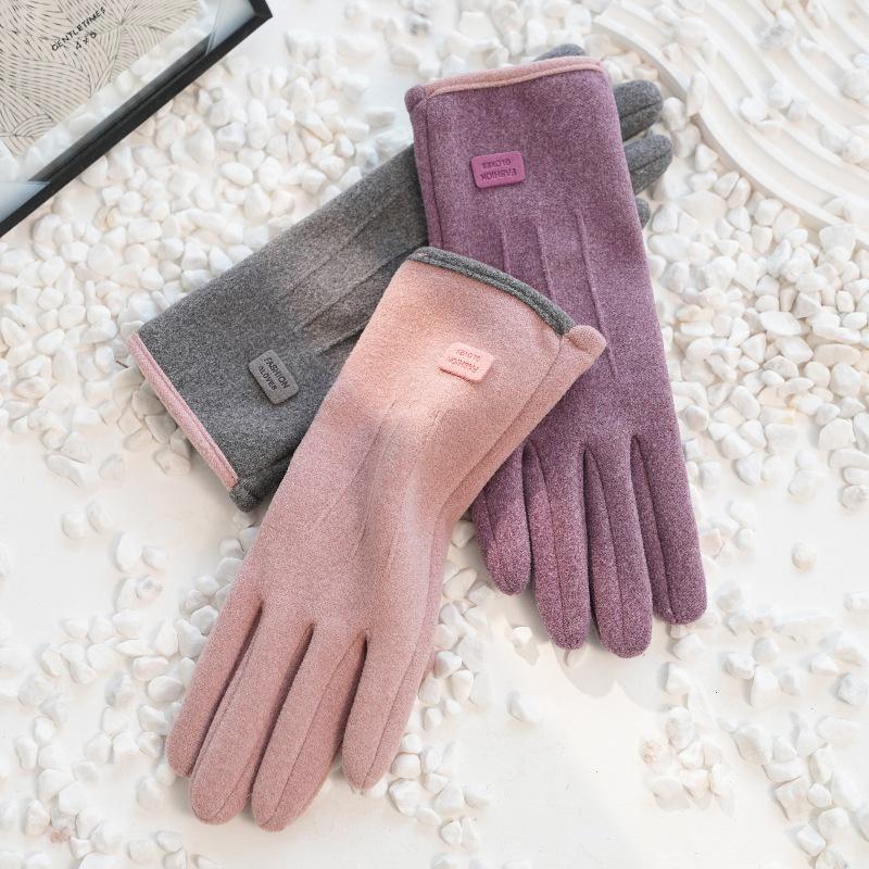 Women Winter Thick Plush Gloves  Warm Suede Outdoor Guantes Lady Touchscreen Driving Gloves Sports Cycling Mittens