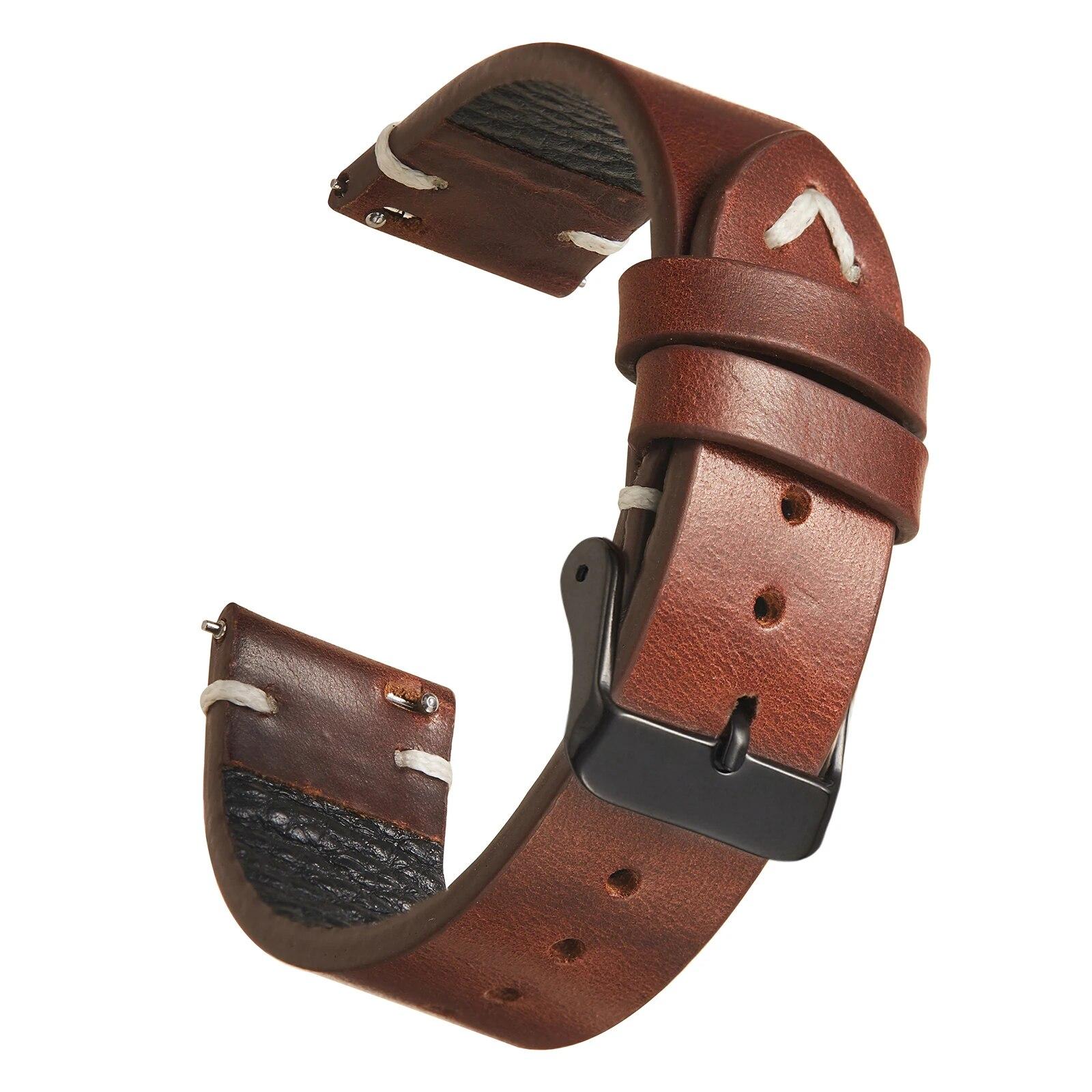 

Новый кожаный ремешок для часов с маслом и воском, 18 мм, 19 мм, 20 мм, 22 мм, винтажный ремешок для часов, черный, синий, коричневый, в наличии ремешок для часов ручной работы, аксессуары 22mm