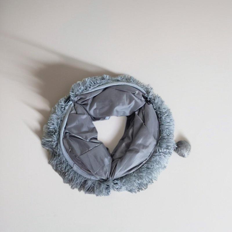 Plush Cat Tunnel Toy for Self-Entertainment and Decompression - Foldable and Ideal for Autumn/Winter Use