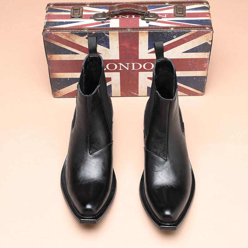 

British style retro leather Martin boots leather boots men s business formal men s boots trendy Chelsea boots 38