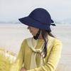 Women's Knot with Sun Hat UV Bow Ponytail Hole Summer Beach