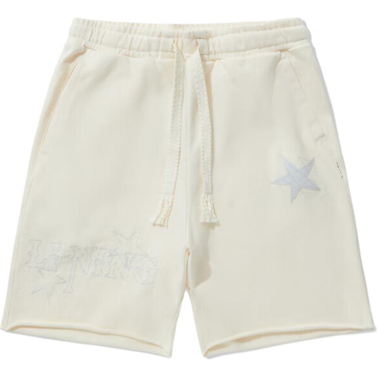 

Li Ning X Trend Коллаборация Однотонные Шорты Миди с Кулиской Удобные Дышащие Прямые Спортивные Шорты Мужские шорты Молочно-белый AKSU997-2 L