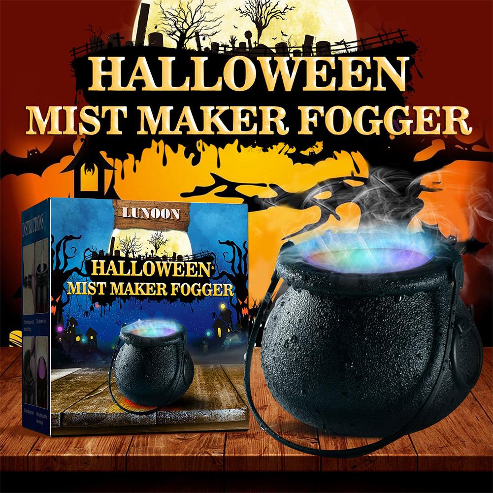 Výrobník mlhy na halloweenskou párty 6 LED světel Vodní fontána Jezírko atomizér Čarodějnice Kotel Výrobce mlhy Dekorace rekvizit na Halloweenskou párty