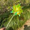 AEE4-Reflective Pinwheels Wind Spinner, Extra Sparkly Pinwheel With Stakes, Bird Repellent Blinder Devices