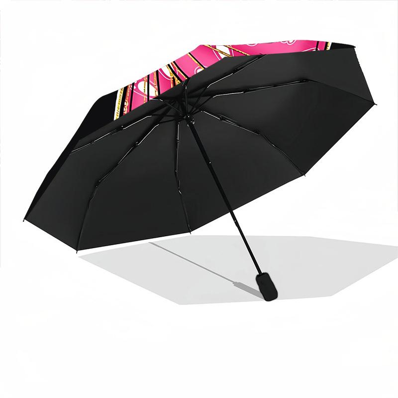 1pc Footprint Bow Automatic Open/Close Umbrella, Portable Folding Umbrella, Compact Travel Umbrella For106