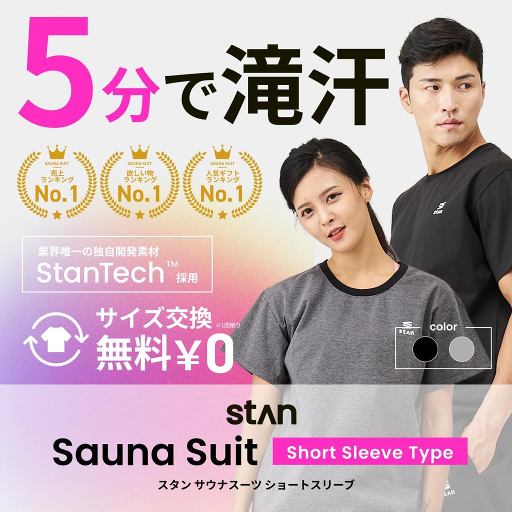 StAn Sauna Suit for Men and Designed by an Athletic Trainer for Weight Unisex Windbreaker Top and Bottom Set with Round Neck Short Size Women, Loss.
