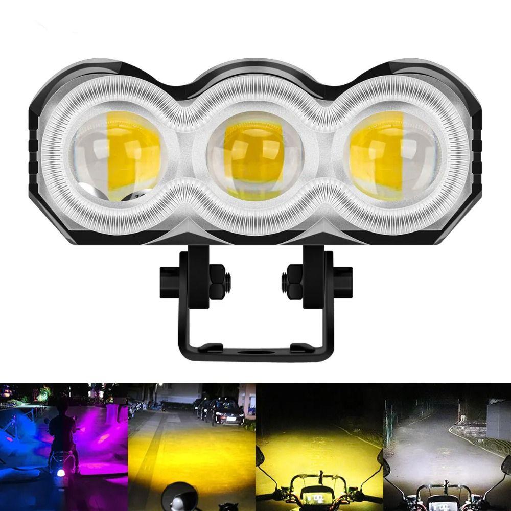 Super Bright 3Lens Headlight White Yellow RGB Driving Fog Lamp  Car  Accessorie