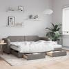 VidaXL Daybed with Trundle and Drawers Taupe 100x200 Cm Fabric 3197678