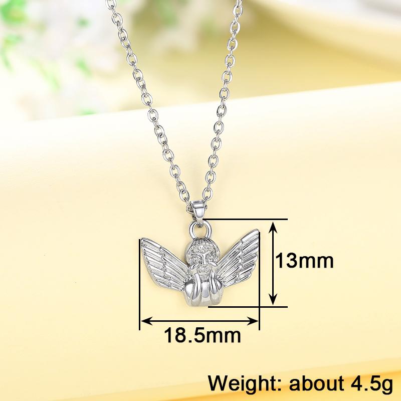 Huitan Novel Angle Pendant Necklace for Women Exquisite Glossy Neck Accessories Dainty Trendy Gorgeous Daily Life Party Jewelry