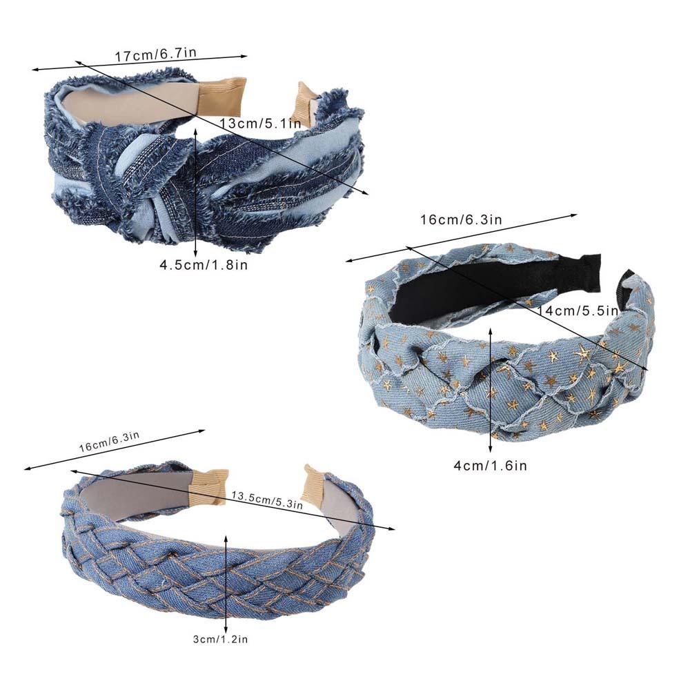 Denim Cloth Cowboy Headband Korean Style Headdress Denim Knotted Headband Hair Accessories Headwear Cowboy Hair Hoop Party