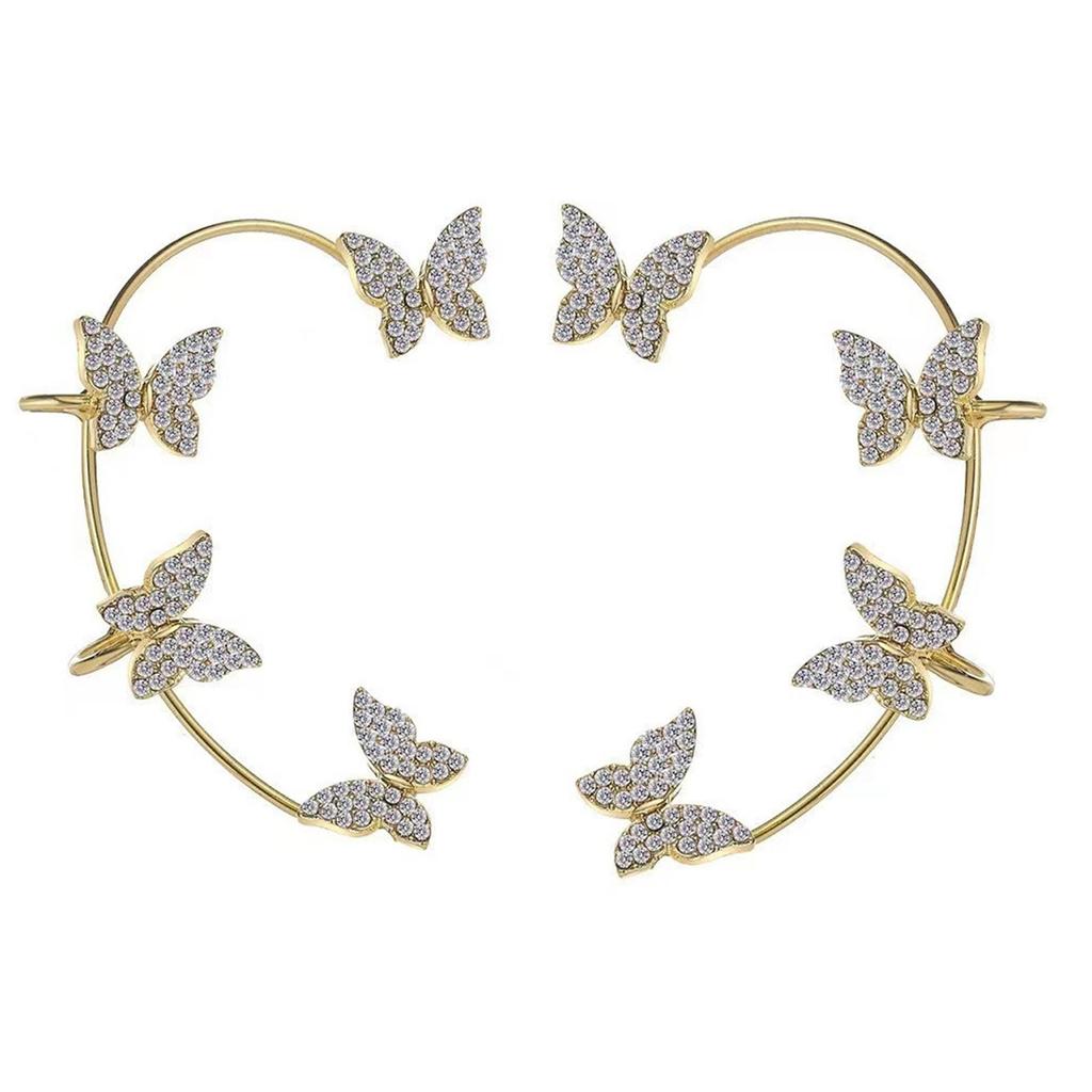 Fashion Gift Women's Pierced Earrings Rhinestone Butterfly Earrings Holiday Gift Earrings
