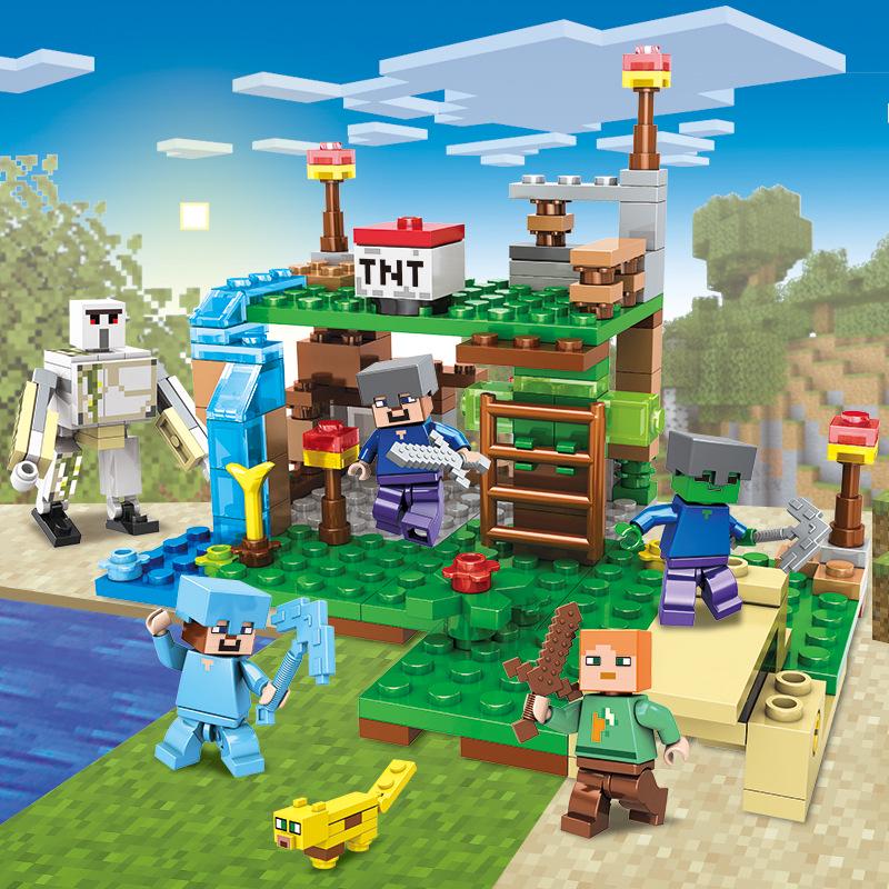 Minecraft-Themed Cave Village Construction Set for Kids - Educational Puzzle with Building Blocks