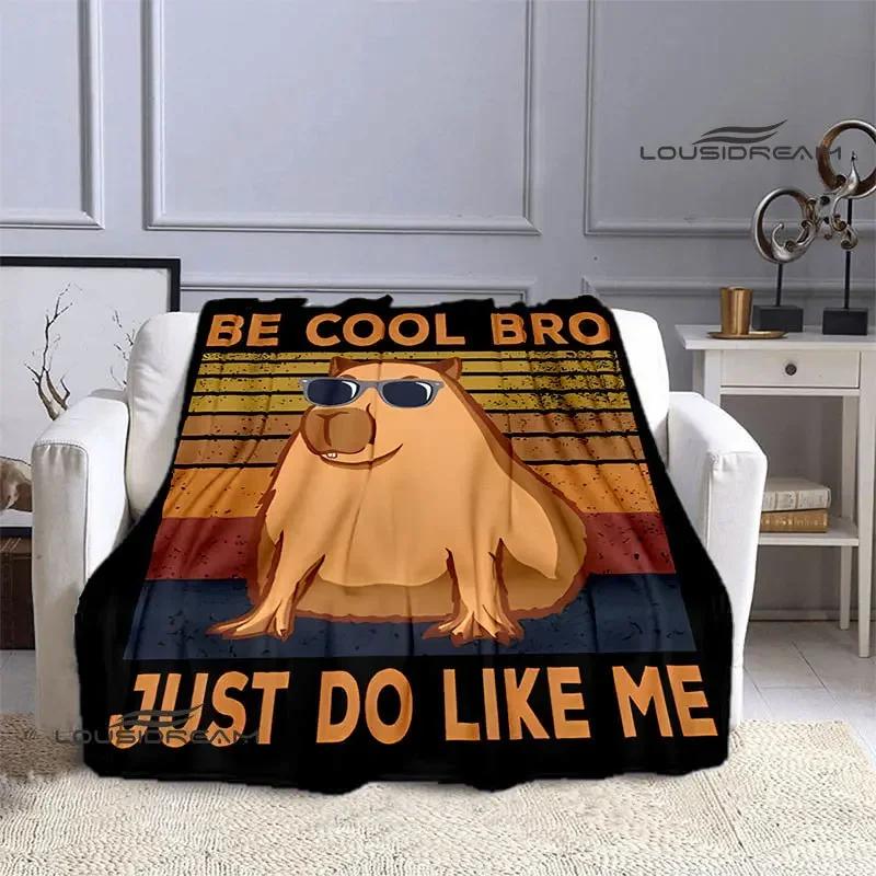 The Capybara Club Anime Blanket Picnic Blanket Vintage Blanket Home Travel Birthday Gift Bed Blanket Thin Blanket