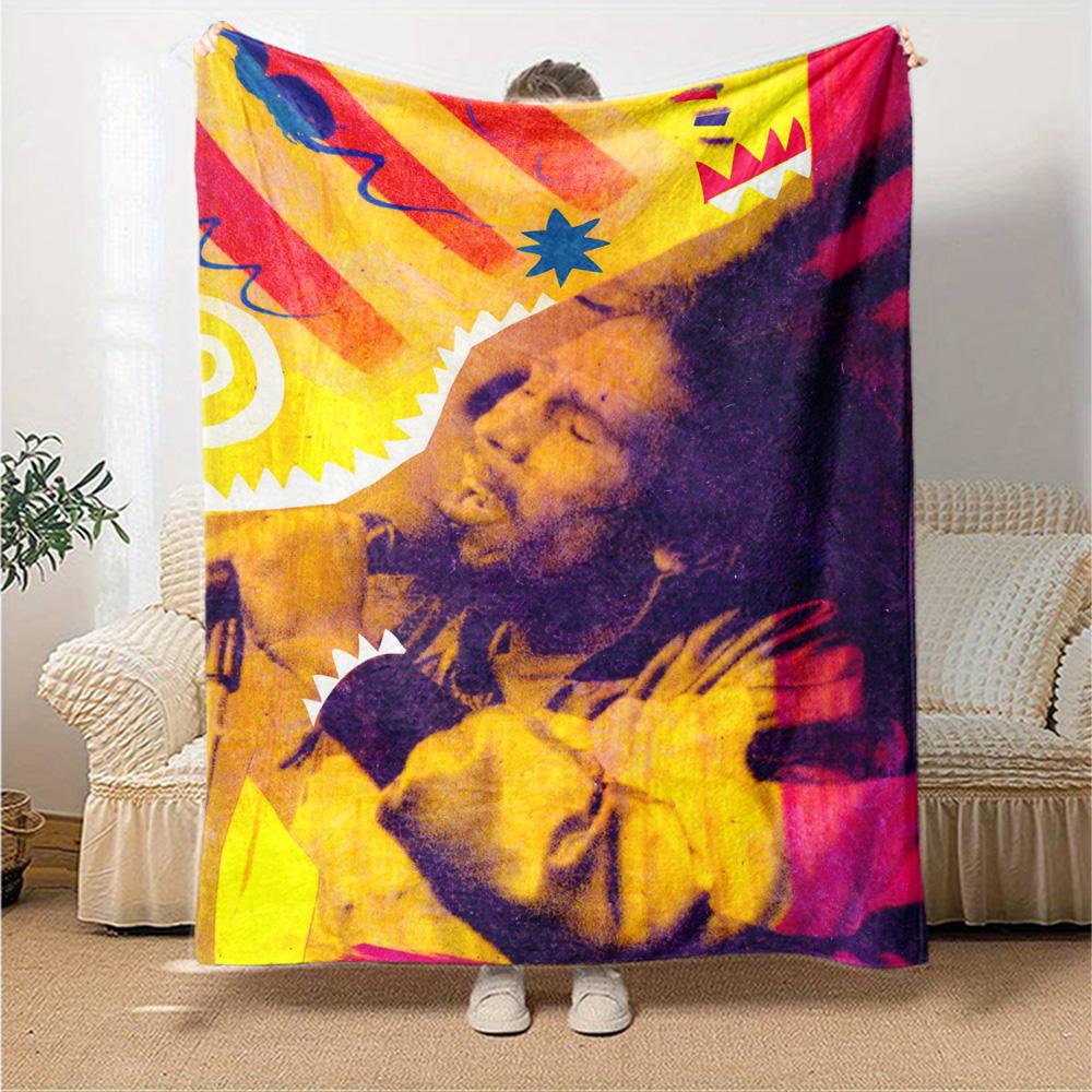 Bob Marley Blanket Durable Comfort Perfect for Office Livingroom Seaside Four Seasons Universal Warmthful Decor