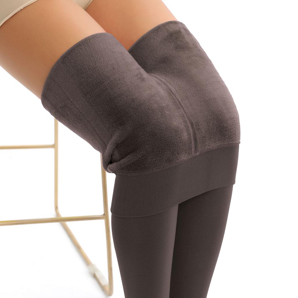 Nessaj Winter Women Leggings High Elasticity Plus Size Tights Plus Velvet Leggings With Socks 320g