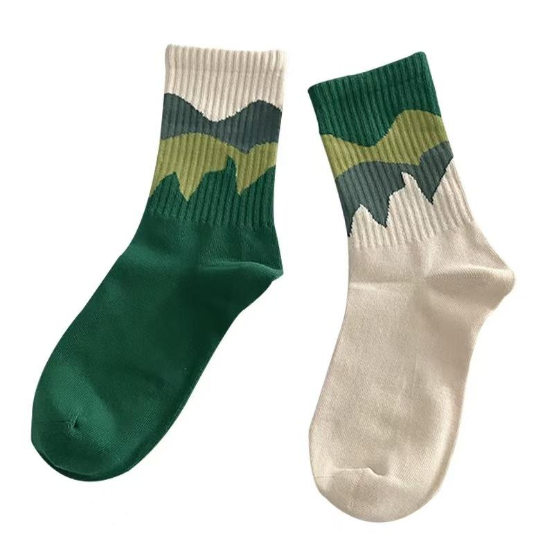 Autumn and Winter Trendy Socks, Personalized AB Student Couple Sports Socks, Asymmetrical Long Socks for Men and Women