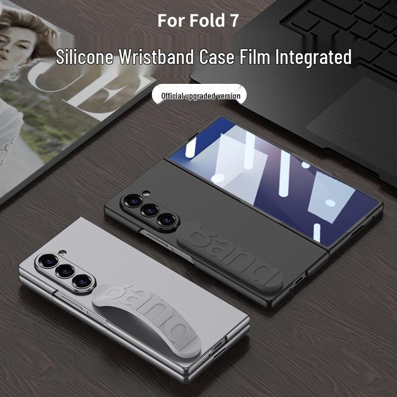Samsung Z Fold7 Silicone Case with Elastic Wristband - Premium Foldable Phone Cover
