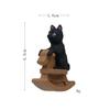 Shiba Inu auf einem Holzpferd Mikro-Landschaftsspielzeug aus PVC für Schreibtischdekoration und Sammler