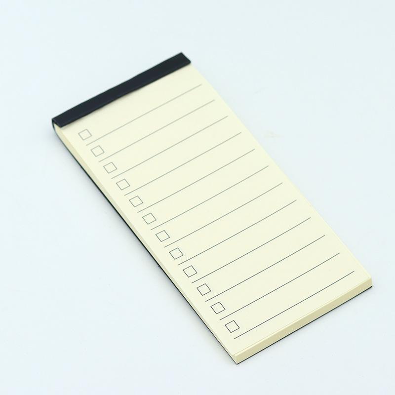 Portable Perfect Bound Tear-Off Memo Pad - Black Cardstock Pocket Notebook