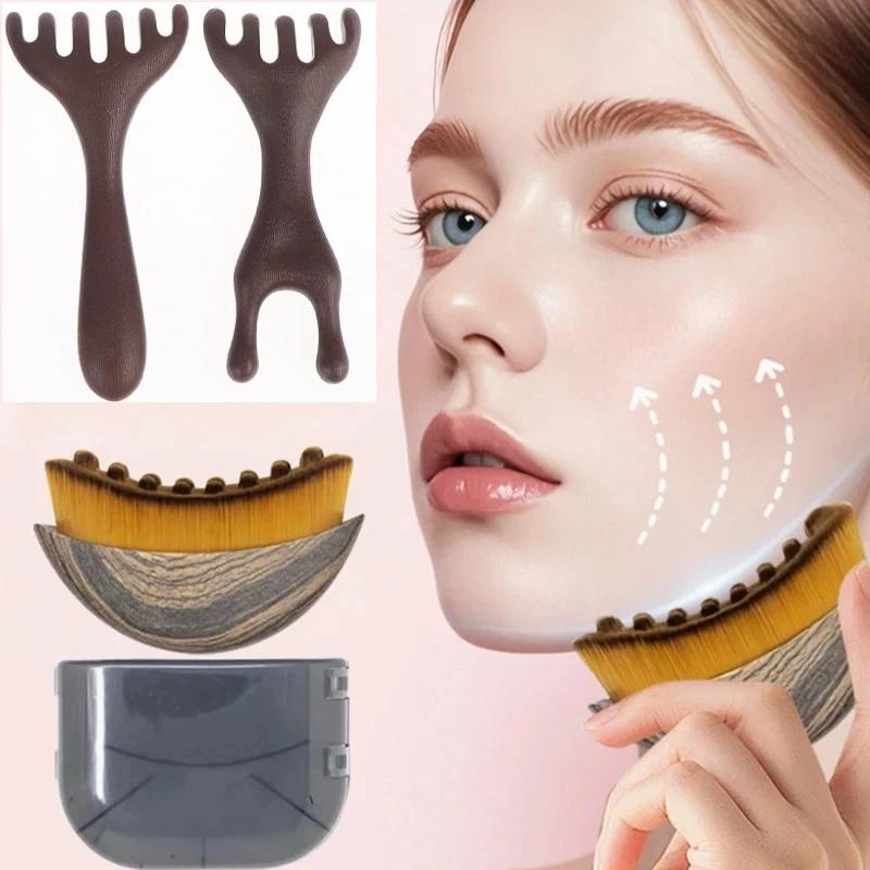 Lymphatic Contour Brush Dry Brushing Face Brush With Massage Comb Lymphatic Drainage Massager For Face Sculpting Face Skin Care
