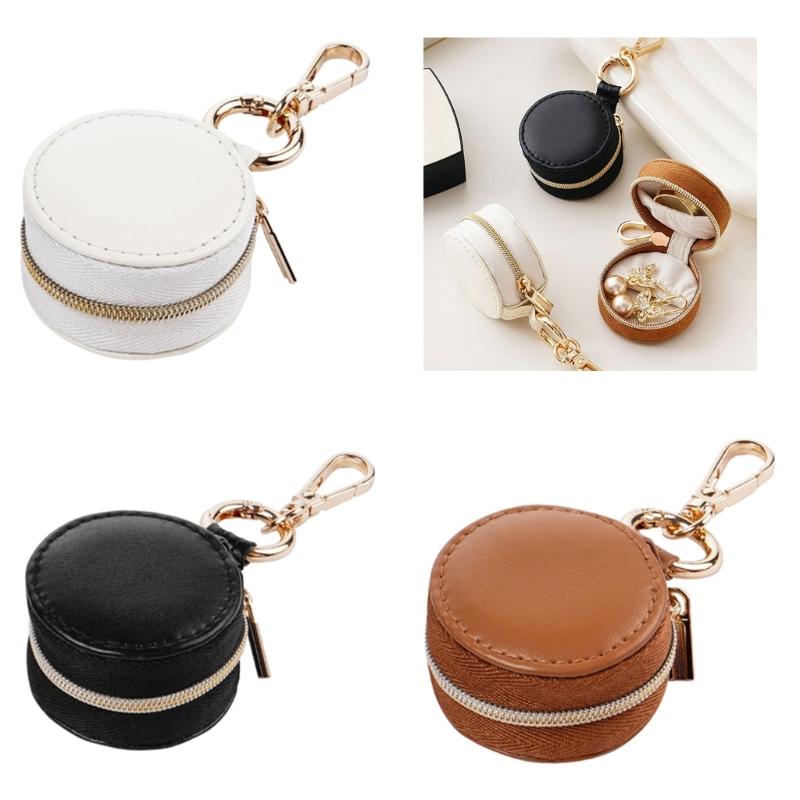 Portable Leather Holder Jewelry Pouch Elegant Jewelry Packaging Box Durable Display Holder for Rings Earrings Bracelet