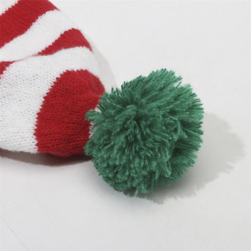 Adult Christmas Knitted Hat Elf Santa Beanies Santa Red and Green Knitted Crochet Hat