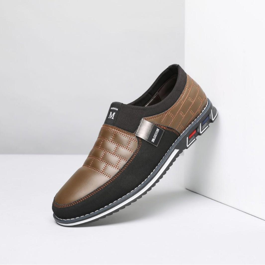 

Импортная торговля, новые мужские туфли, бахилы с одной педалью, дышащие и универсальные, мужские деловые повседневные туфли, мокасины, размер 50 50 темно-коричневого